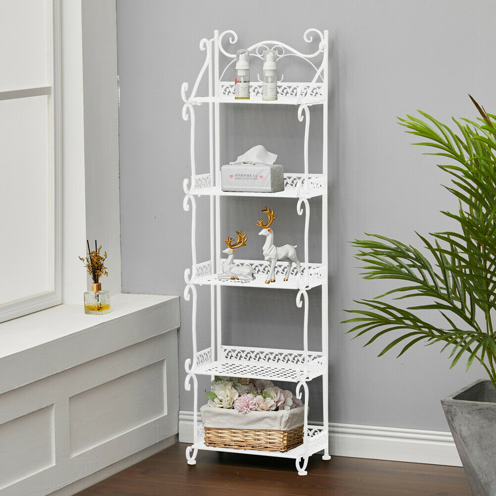 3/5 Tier Metal Bathroom Storage Shelf Slim Shelving Unit Organizer Display Racks