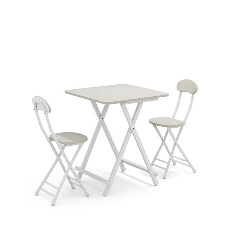 Folding Side Dining Table 2/4/6 Chairs Foldable Design Wood Grain Dinette Stools