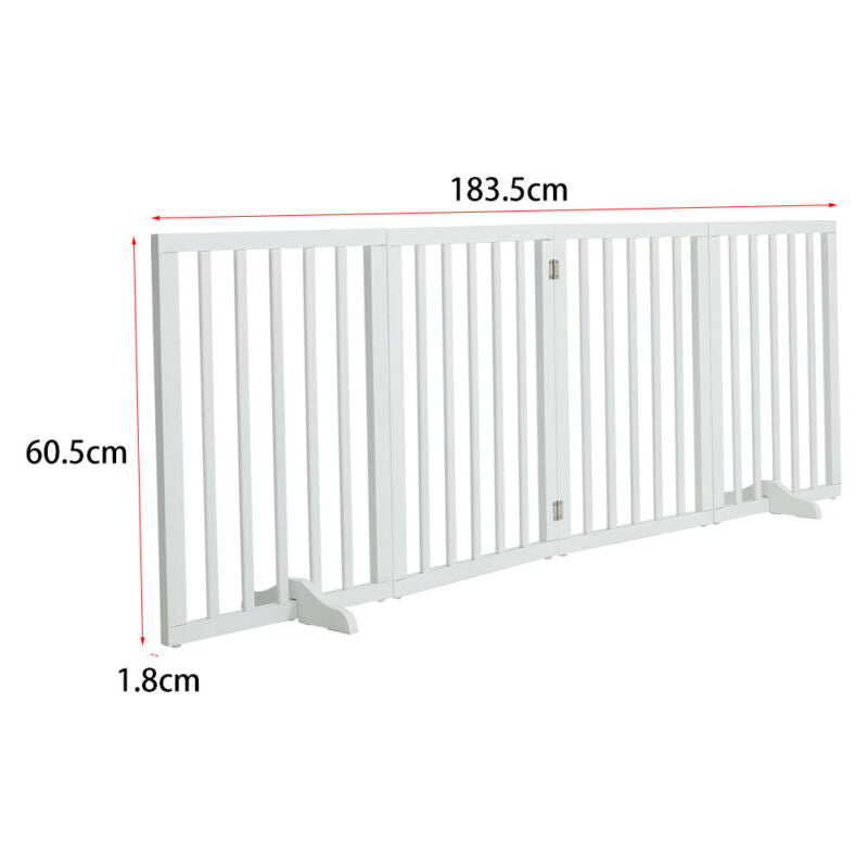 Foldable Dog Gate 3/4Panel Pet PlayPen Fence Safety Barrier Room Divider w/ Feet