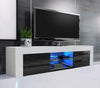 130cm Modern TV Unit Cabinet TV Stand Matt Body & High Gloss Doors Led Light