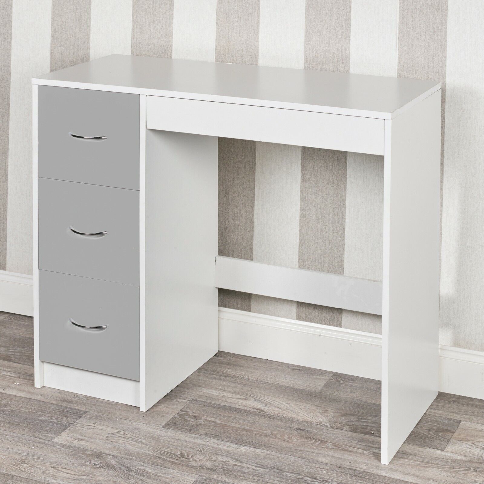 3 Drawer Wooden Bedroom Dressing Computer Work Table Desk Jewellery Office Unit