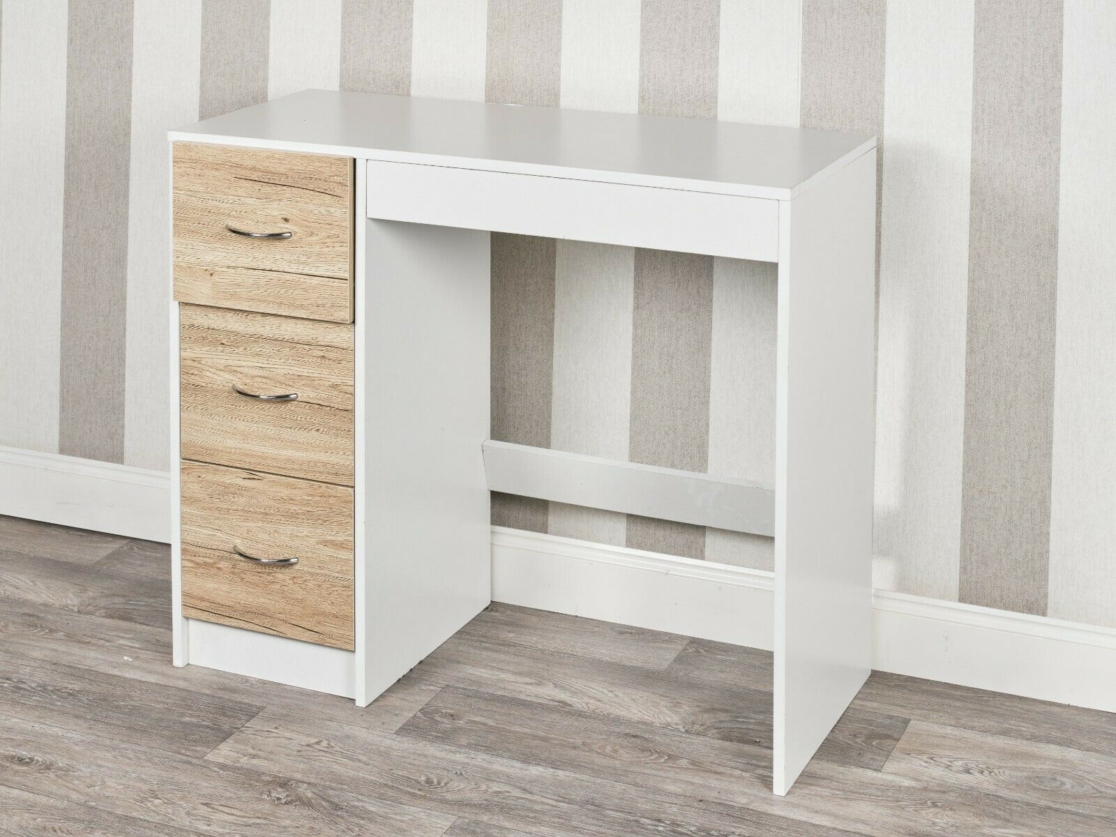 3 Drawer Wooden Bedroom Dressing Computer Work Table Desk Jewellery Office Unit