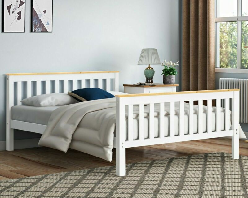Kids Bunk Beds Pine Wood 3FT Single Bed Frame Cabin Mid Sleeper Slide & Ladder