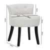 Velvet Makeup Vanity Stool Chair Padded Seat w/ Wooden Legs Dressing Table Stool