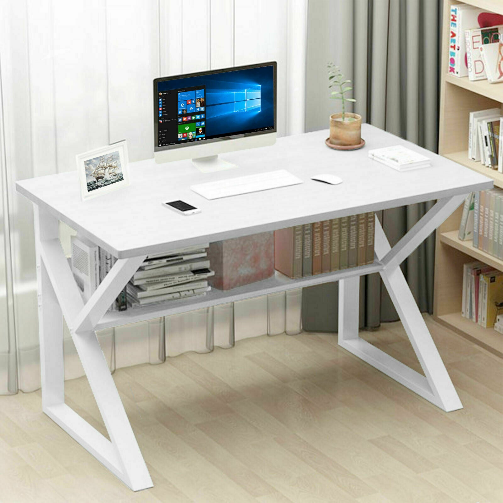 Folding Computer Desk Wooden Foldable Study Table Laptop PC Table Home Office