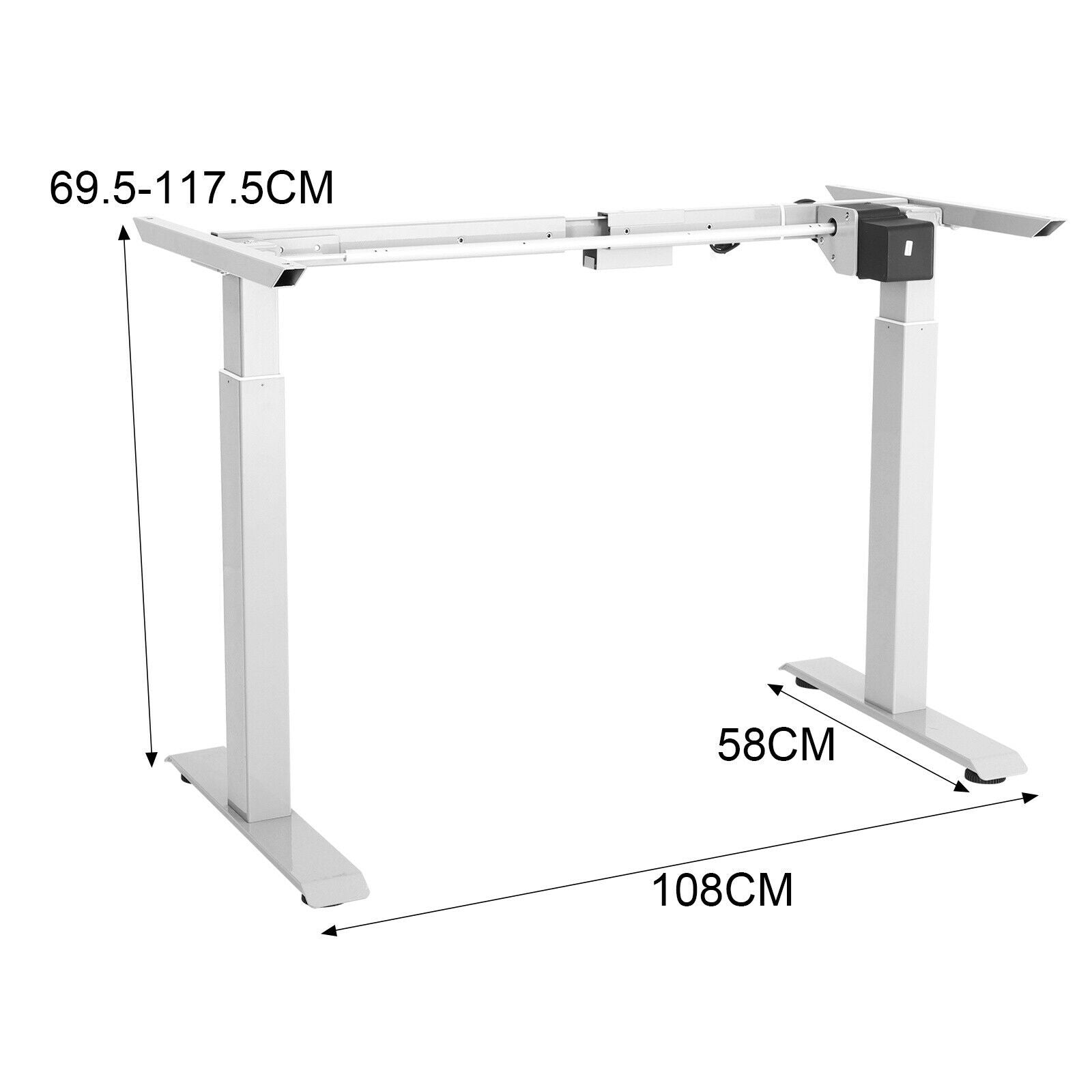 Electric Standing Desk Motor Height Adjustable Sit Stand Workstation Frame/Top