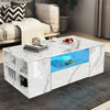 High Gloss Coffee Table With Storage 2 Drawers Living Room Furniture Led Lights