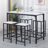 5Pcs Bar Table Stools Set 4 Bar Stools for Breakfast Pub Counter Small Apartment