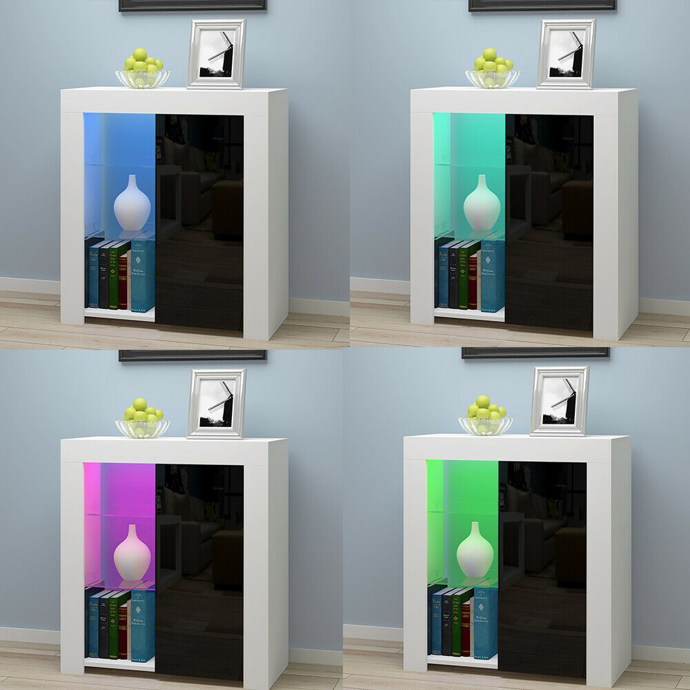 Modern Cabinet Cupboard sideboard - Matt Body and High Gloss Doors RGB LED Light