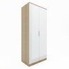 Wardrobe With Mirror 2 High Gloss Write Storage Drawers Door Shelf Bedroom