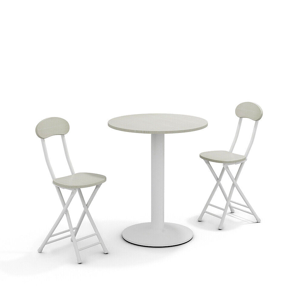 Black/White Table Folding Chairs Portable Kitchen Dining Office Cafe Furniture