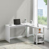L-Shaped Home Office Desk Corner Computer Desk Black/White for Home Study Work