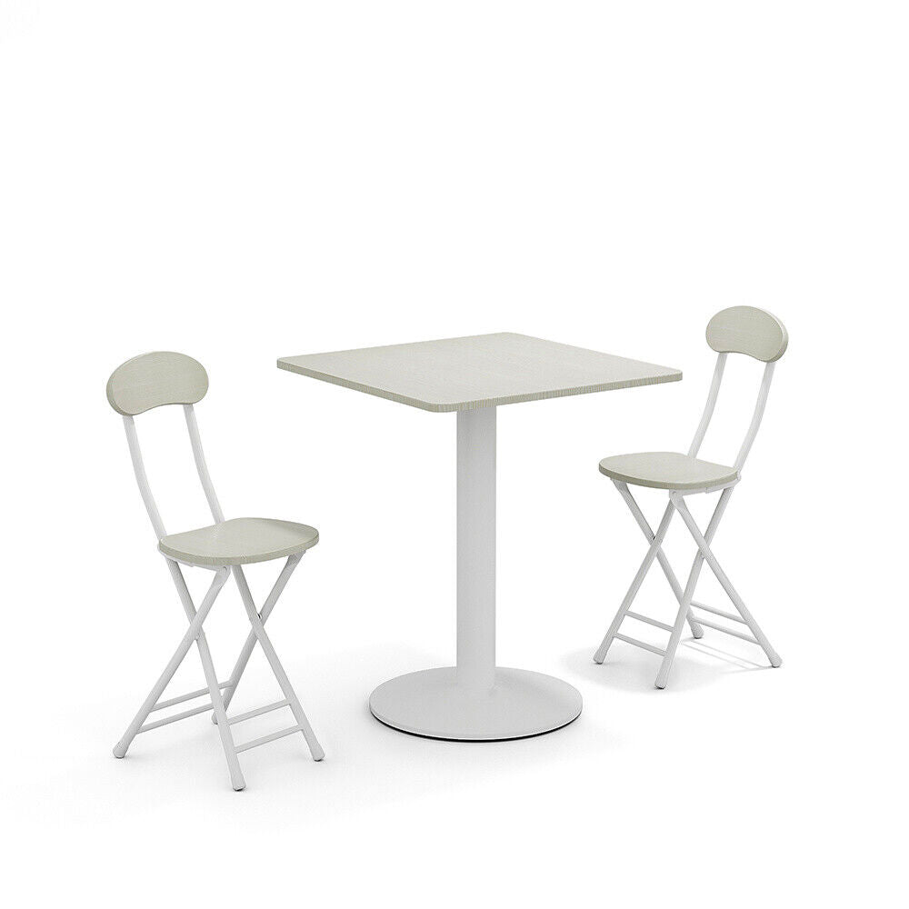 Black/White Table Folding Chairs Portable Kitchen Dining Office Cafe Furniture