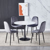 White/Grey Round Table & 2/4 Velvet Dining Chairs Seat Home Office Lounge Set UK