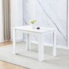 Modern White/Black Dining Table for 2-4 Small Space Wooden Kitchen Table Writing