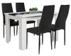 Wood Dining Table and Chairs 4 Set Pu Leather Seat Dining Kitchen Room Furniture
