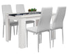 Wood Dining Table and Chairs 4 Set Pu Leather Seat Dining Kitchen Room Furniture
