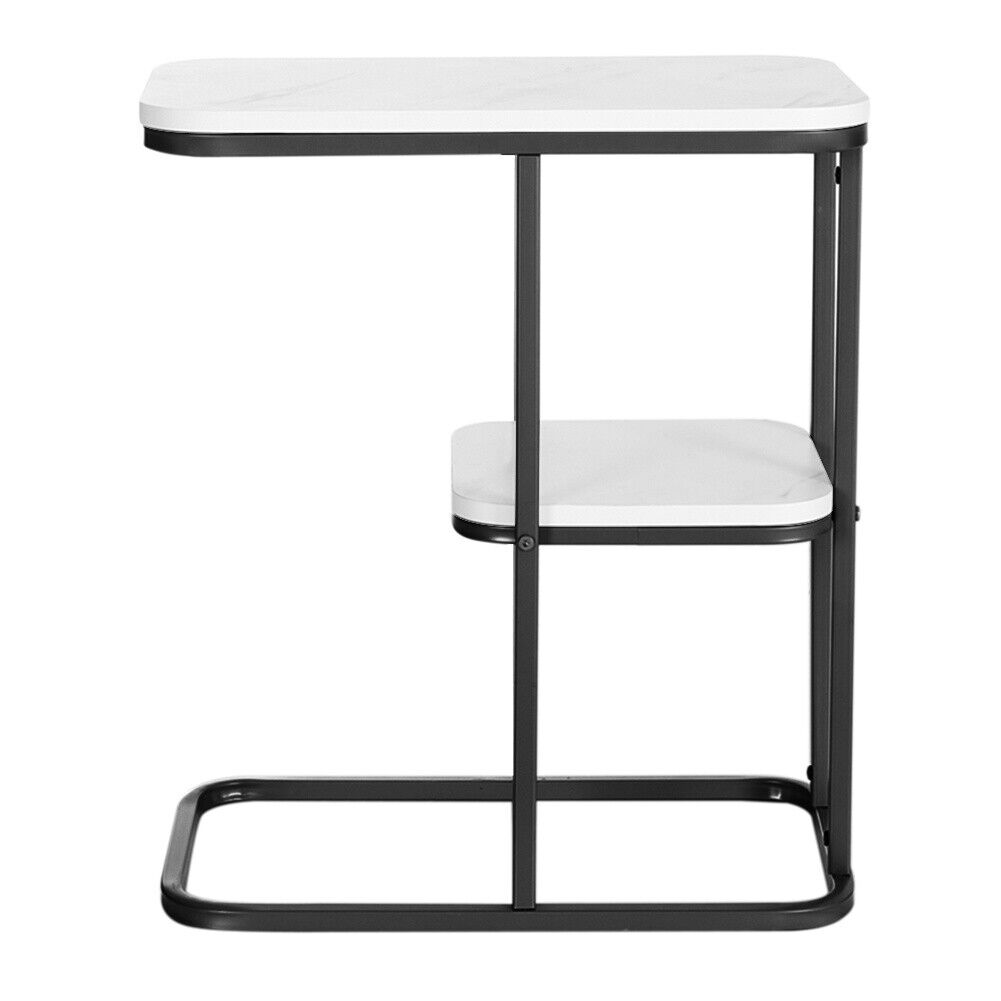 C-Shaped Side Table Sofa End Table Coffee Snack Laptop Desk Living Room Bedroom