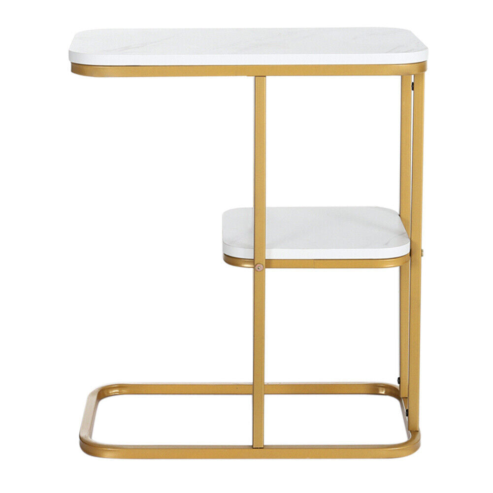 C-Shaped Side Table Sofa End Table Coffee Snack Laptop Desk Living Room Bedroom