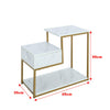 2 Tier Antique End Table Sofa Side Coffee Snack Drawer Storage Side Narrow Table