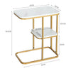 Marble Effect Coffee End Table Side TV Sofa Stand LivingRoom Office Furniture UK