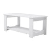 Rectangle Coffee Table 2 Tier Wooden Living Room Table Storage Shelf 3 Sizes