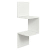 Corner Book Shelf Wall Unit Storage White 2 Tier Floating Display Stand Bookcase