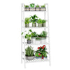 Ladder Bookcase Bamboo Storage Shelving Unit 4Tier Plant Rack Freestanding Shelf