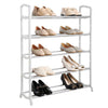 5 Tier Shoe Stand Storage Organiser Rack Lightweight Compact Shelf Space Save