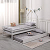 THEO KIDS WOODEN HOUSE TREEHOUSE SINGLE BED FRAME - WHITE/GREY - TRUNDLE OPTION