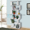 Wood Bookcase Bookshelf S Shape 6 Tier Shelves Free Shelving Storage Unit