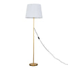 MiniSun Floor Lamp - Modern Gold Stem Living Room Light XL Shade LED Bulb A+