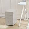 3 Drawers Metal Home Office Filing Cupboard Unit on Castors Cabinet White/Black