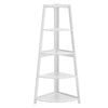 Corner Ladder Shelf 5 Tier Wooden Fan-Shaped Display Stand Storage Rack Bookcase