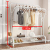Heavy Duty Double Clothes Rail Hanging Rack Garment Display Stand Storage Shelf