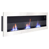 Bio Ethanol Fireplace Real Fire Frame 2/3 Burner Wall/Insert w Protective Glass