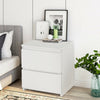 Modern Bedside Table Cabinet with 2 Drawers Nightstand Bedroom White Black NEW
