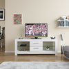 TV Cabinet White/Black TV Unit Entertainment High Gloss Doors LED RGB 2 Drawers