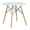 MDF Kitchen Dining Table White Round Coffee Table Modern Wooden Tea Office 80cm+