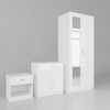 Modern High Gloss Wardrobe Chest of Drawers Bedside Table Bedroom Furniture Set