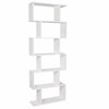 Wooden Bookshelves 6 Tier Storage shelf S Shape Bookcase Display Shelving Unit