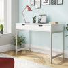 COMPUTER DESK WITH 2 STORAGE DRAWERS HOME OFFICE STUDY WRITING DESK WOODEN TABLE