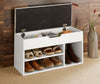 Malmo Large Wooden 2 Tier Shoe Storage Cabinet Shelf Rack Stand Grey Oak White