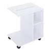 Mobile Sofa Side Table Wooden Laptop Desk Small Coffee Table Storage Shelves