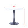 90cm Round Indoor Kitchen Office Dining Table Bistro Leisure Metal Pedestal Base