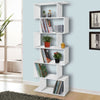Wood Bookcase Bookshelf S Shape 6 Tier Shelves Free Standing Shelving Storage