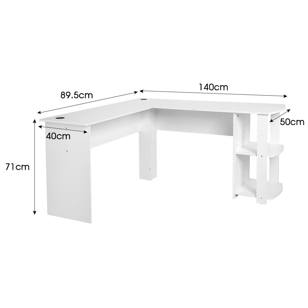 Gaming desk on sale corner white