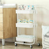 3/4 Tier Portable Kitchen Salon Spa Trolley Cart Storage Rack Rolling Wheels UK