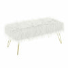 100cm Bench With Hairpin Legs Fluffy Padded Stool Bench Bedroom Hallway Seat