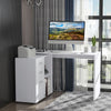 Computer Desk Table Workstation L Shape Drawer Shelf File Cabinet Home Office